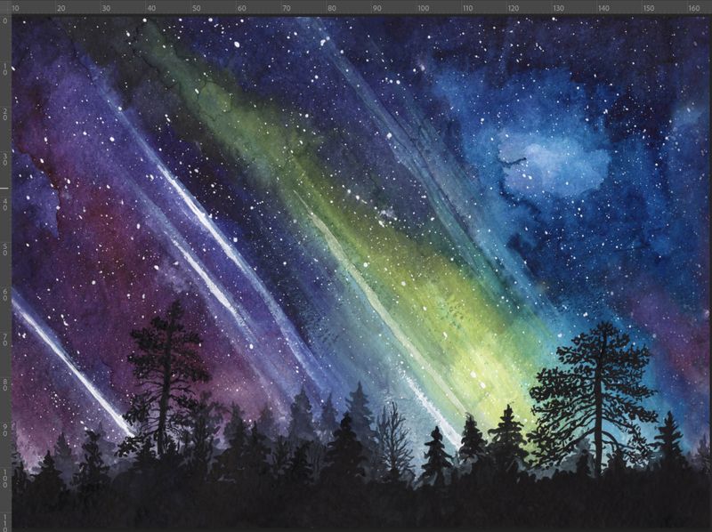 Jersey panel Night Sky, 165x120 cm