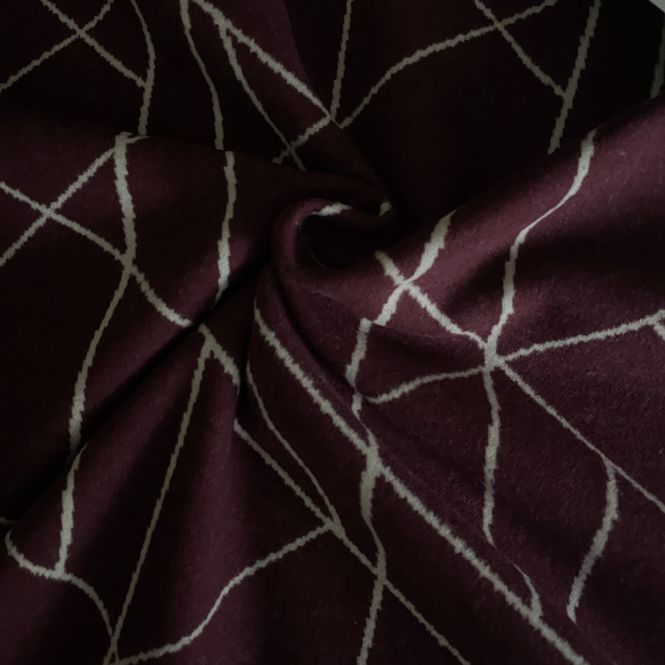 Hovedbilde Strikket jacquard OffWhite/Mørk Burgunder-stort ...