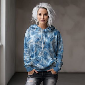 Hovedbilde Bambus French Terry Bl&aring; Marmor