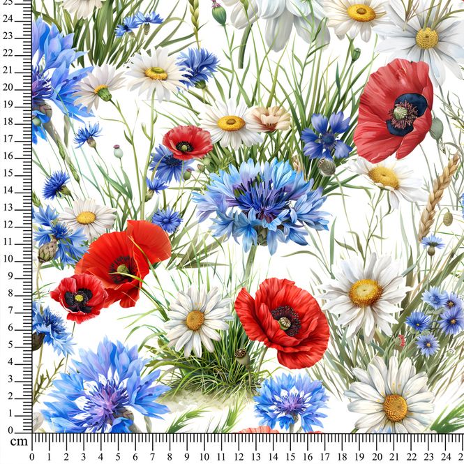 Hovedbilde Viskosejersey Engblomster