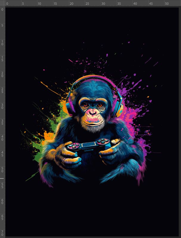 Jersey panel Monkey, str.L, 54x70 cm