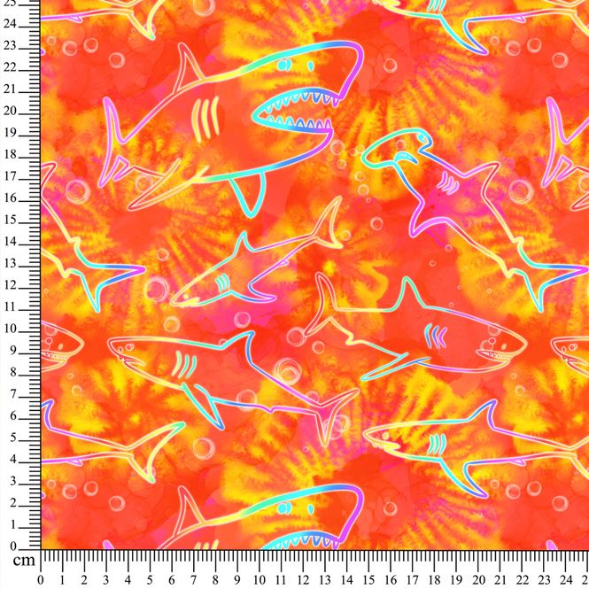 Hovedbilde Boardshort-stoff Hai 