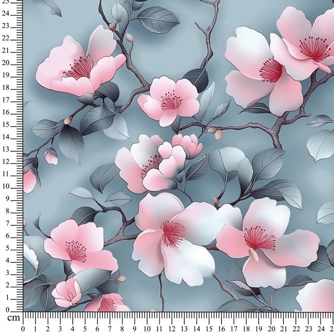 Hovedbilde Bambus French Terry Fine Blomster